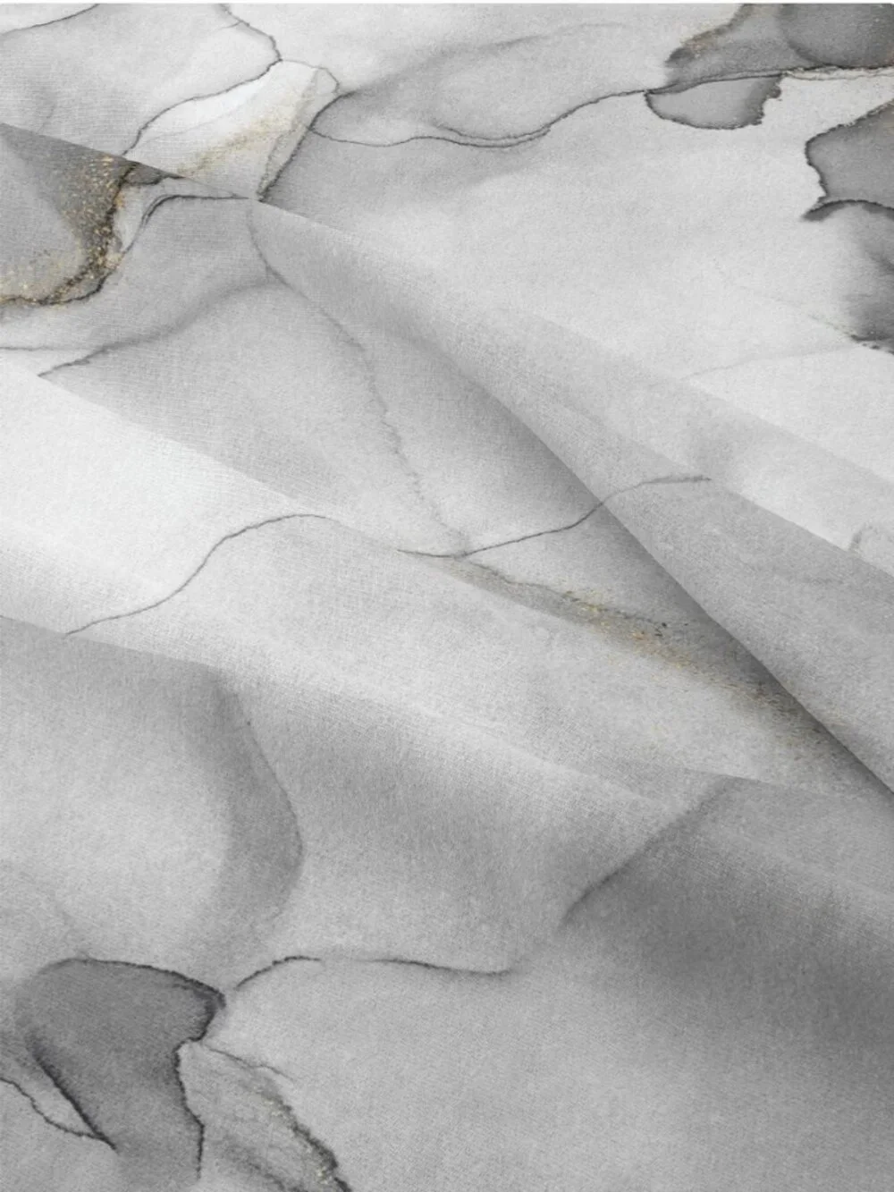 LARGE Marble Pattern Fabric Wall Hanging Tapestry Gray & Gold 70.8 X 90.5 inches